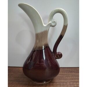 Vintage Ceramic Ox Blood Drip Glaze Pitcher Jug Vase S2